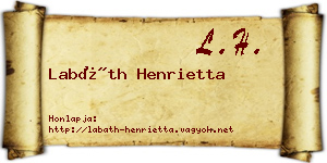 Labáth Henrietta névjegykártya