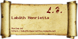 Labáth Henrietta névjegykártya
