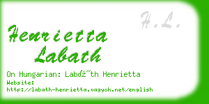 henrietta labath business card